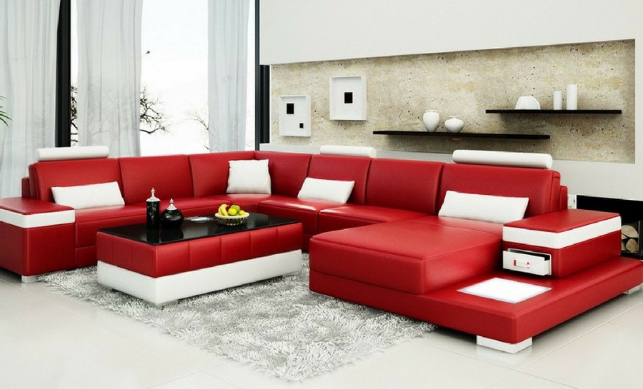 Juliet - U - Leather Sofa Lounge Set